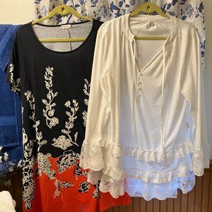 LOT OF 2 2X DRESS AND TOP